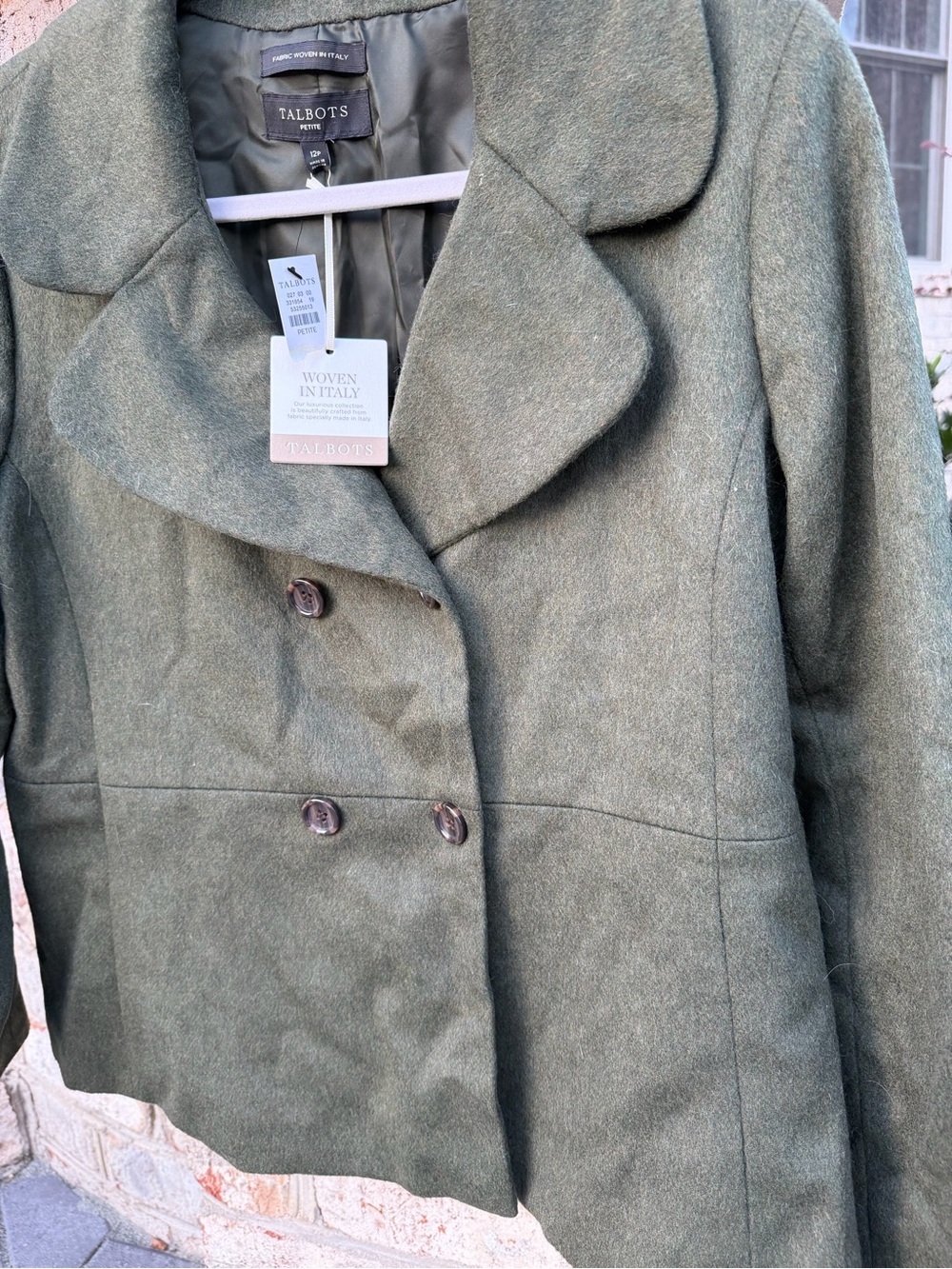 Talbots Petite Brushed Italian Wool Double Breasted Jacket - Picture 5 of 7